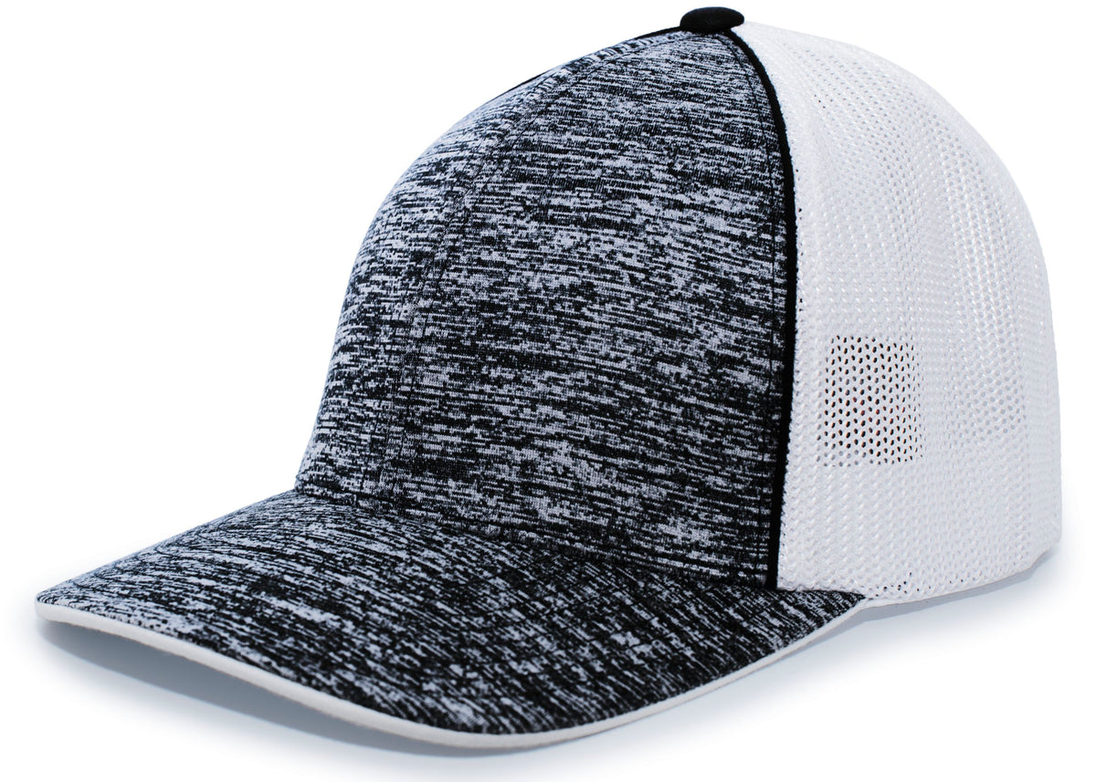 Aggressive Heather Trucker PacFlex Cap - Bh/Wh/Bh