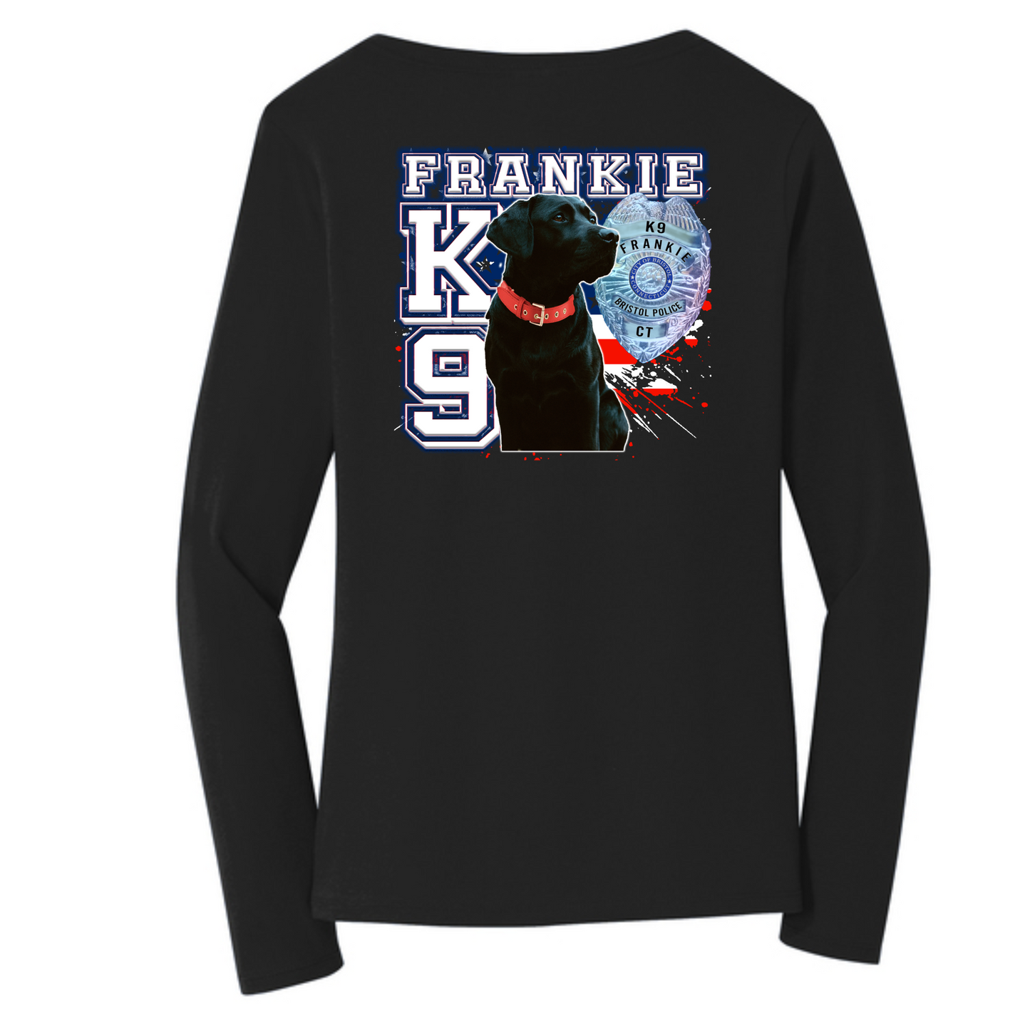 K9 Frankie LADIES Long Sleeve V-Neck T-shirt