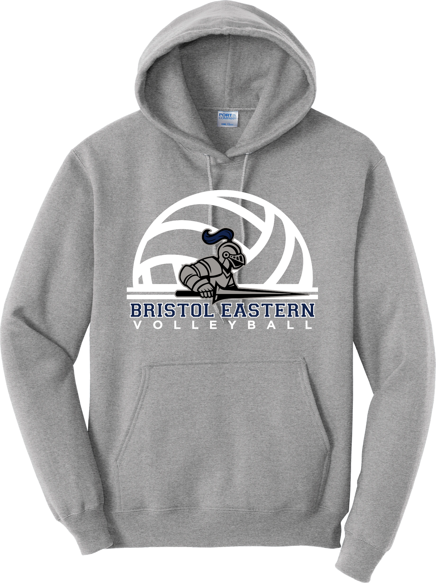 Bristol Eastern Volleyball Full Chest logo Hooded Sweatshirt