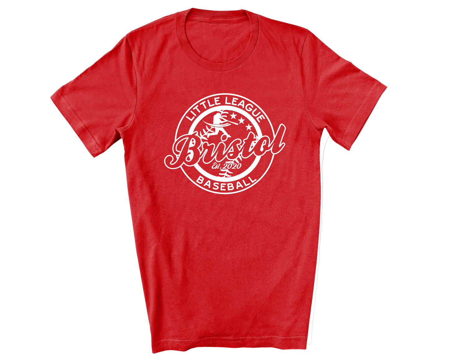 Youth BLL White B Shield Print Basic Tee Red