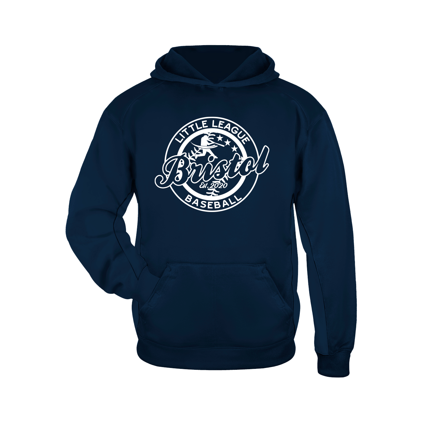 BLL White Shield hoodie performance Navy