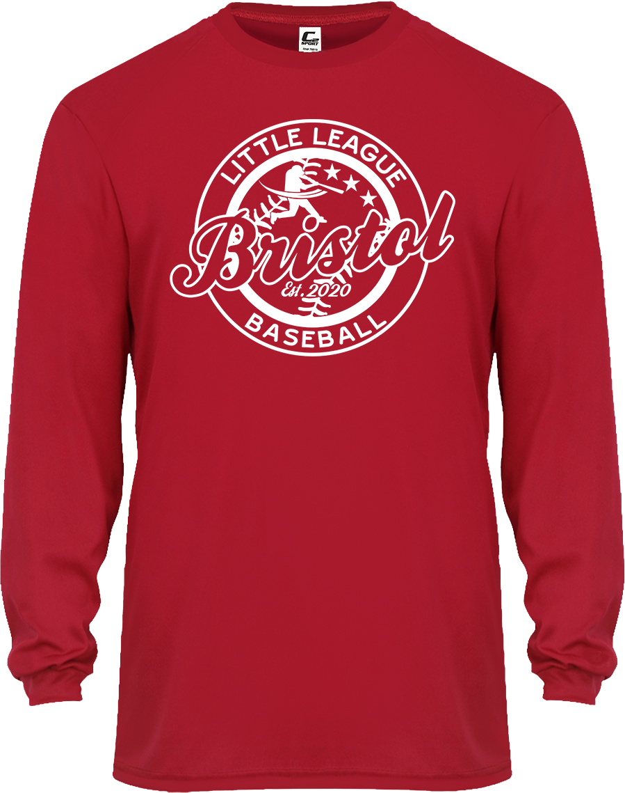 BLL Shield White Logo Long sleeve performance red