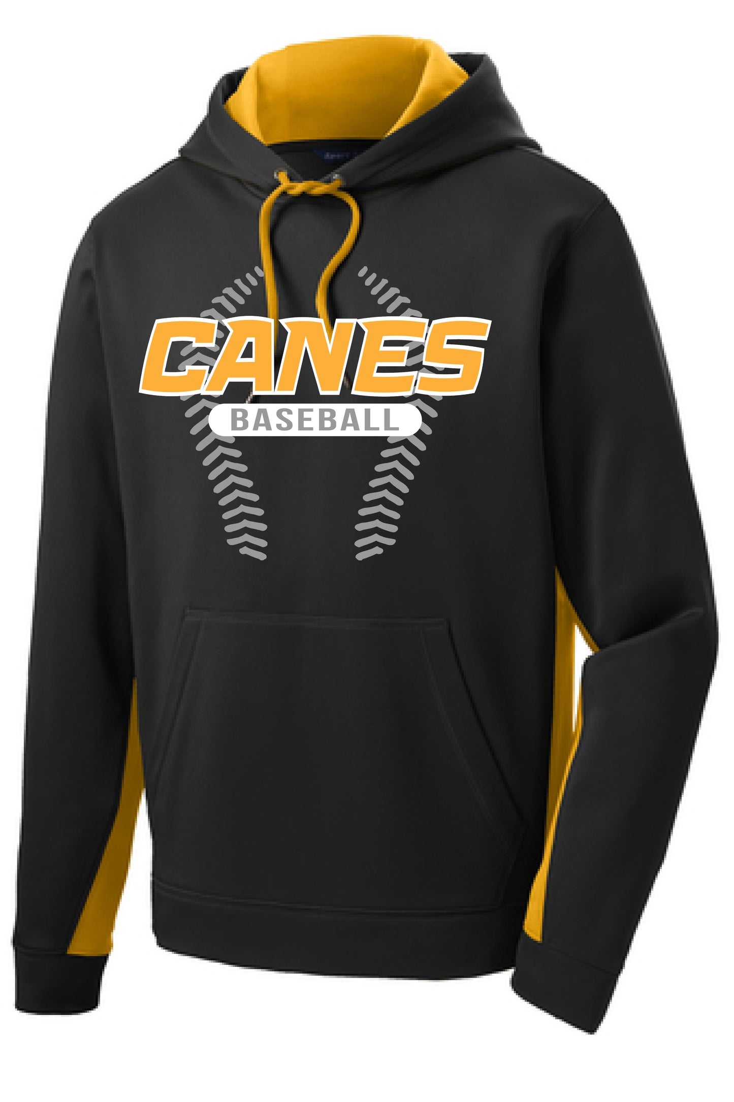Canes Baseball Colorblock Fleece Performance Hooded Pullover