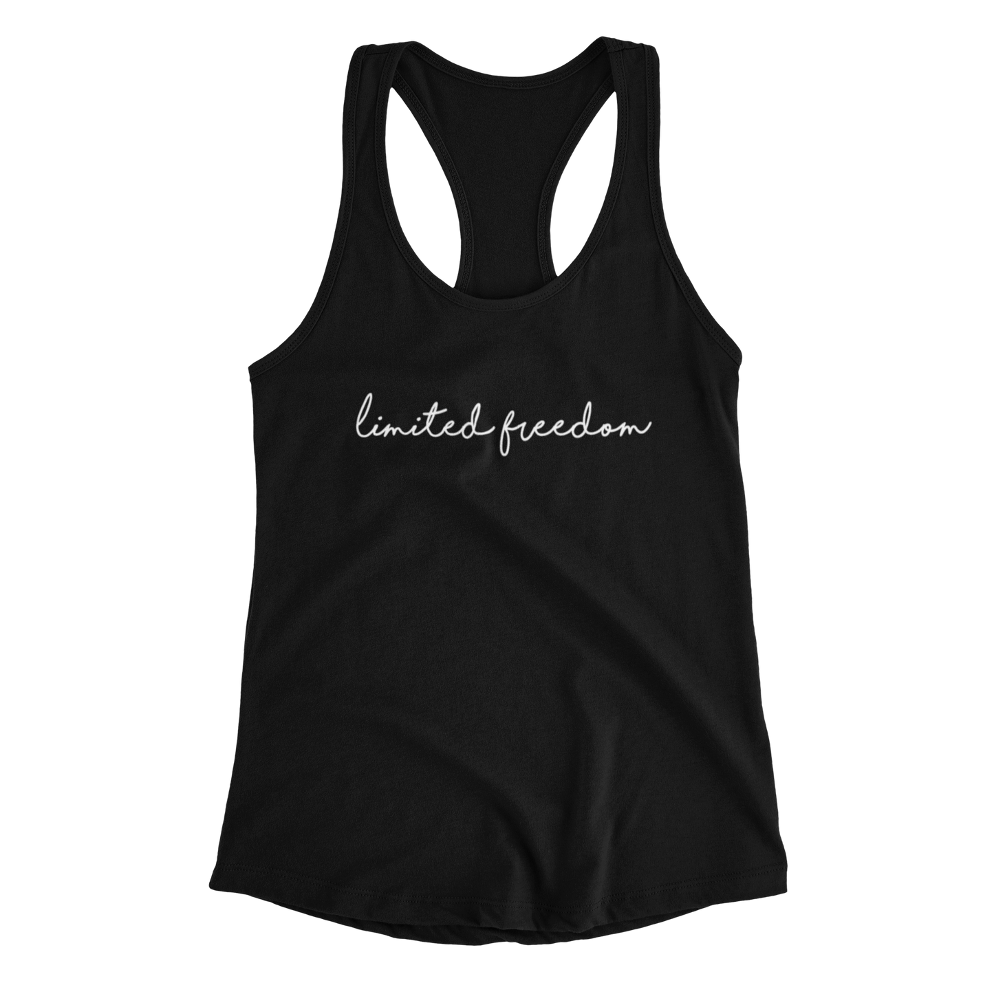 Ladies Cursive Limited Freedom Racerback Tank