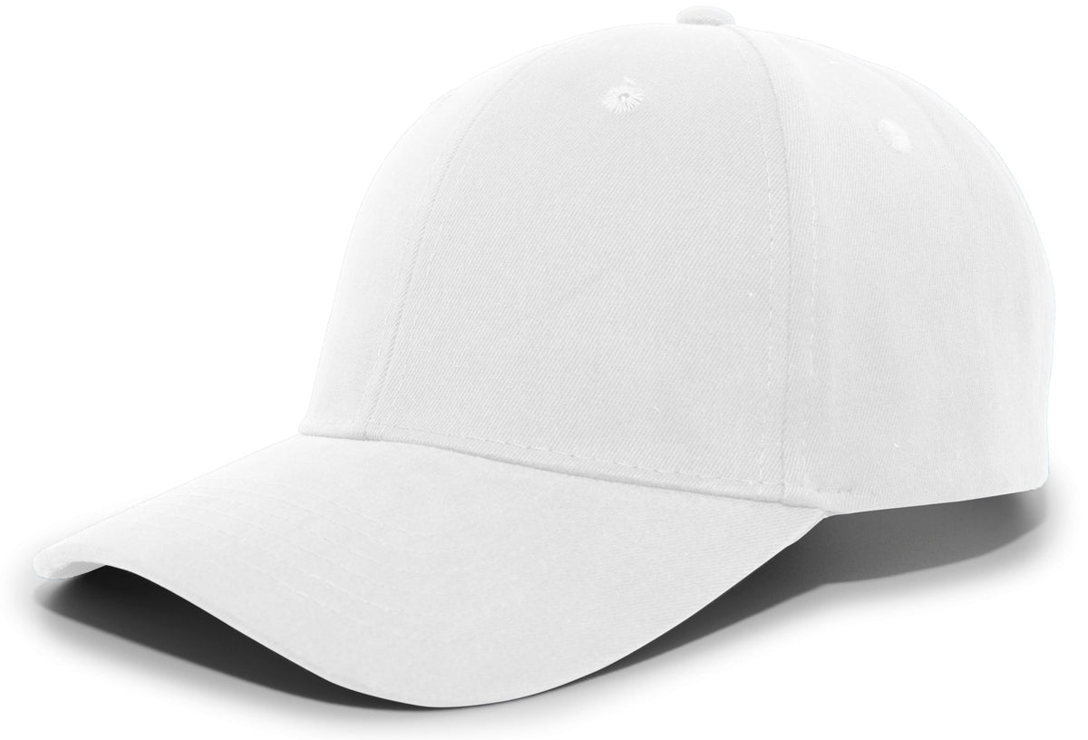 Brushed Cotton Twill Hook-And-Loop Adjustable Cap - White