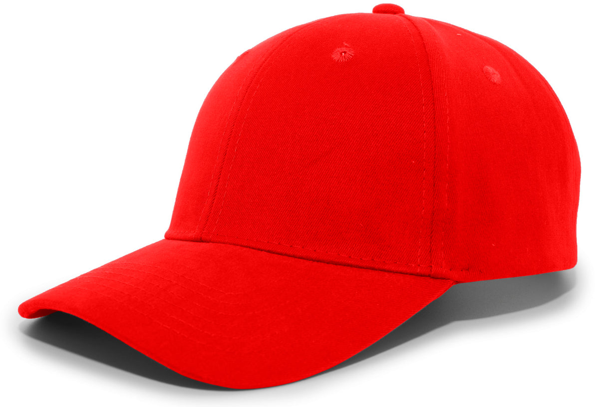Brushed Cotton Twill Hook-And-Loop Adjustable Cap - Red