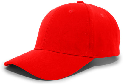 Brushed Cotton Twill Hook-And-Loop Adjustable Cap - Red