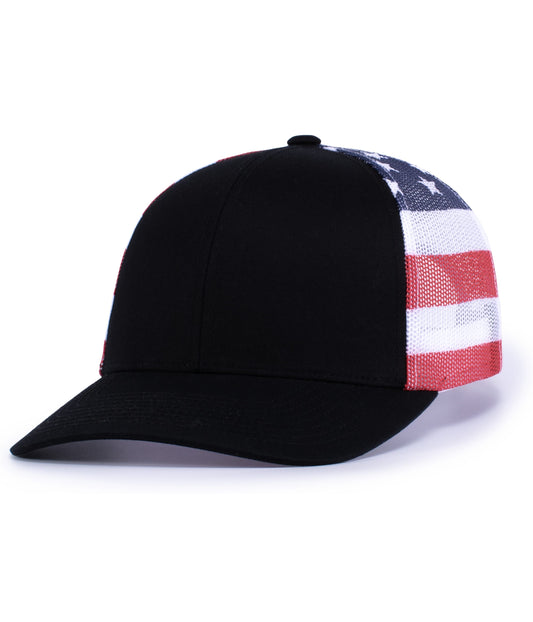 PRINTED TRUCKER CAP - Black/Usa/Black