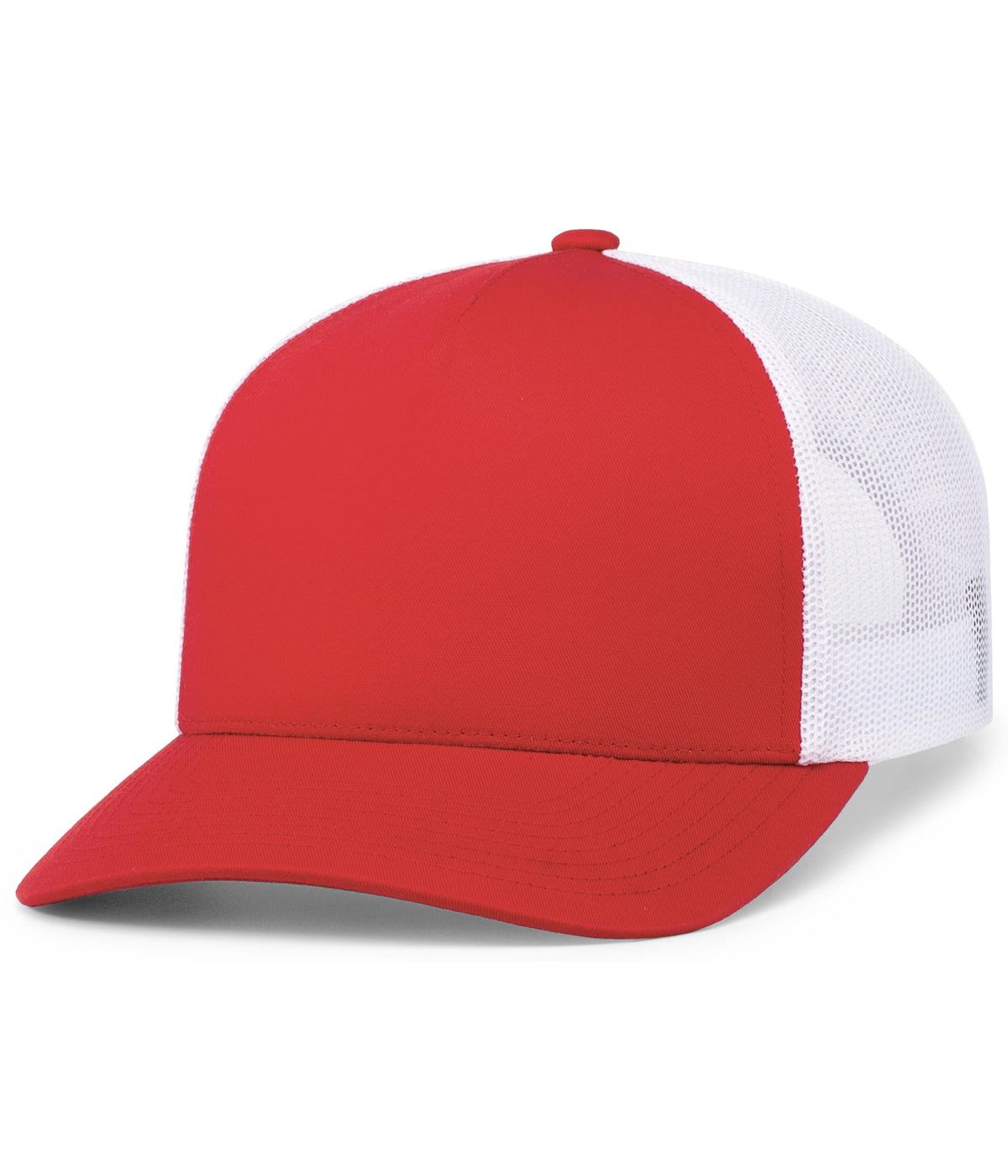 5-Panel Trucker Snapback Cap - Red/White/Red
