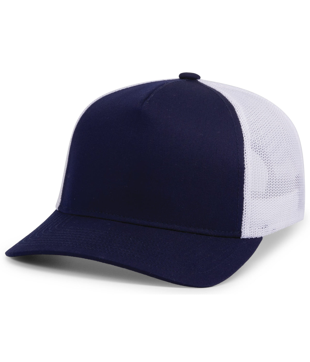 5-Panel Trucker Snapback Cap - True Navy/White/True Navy