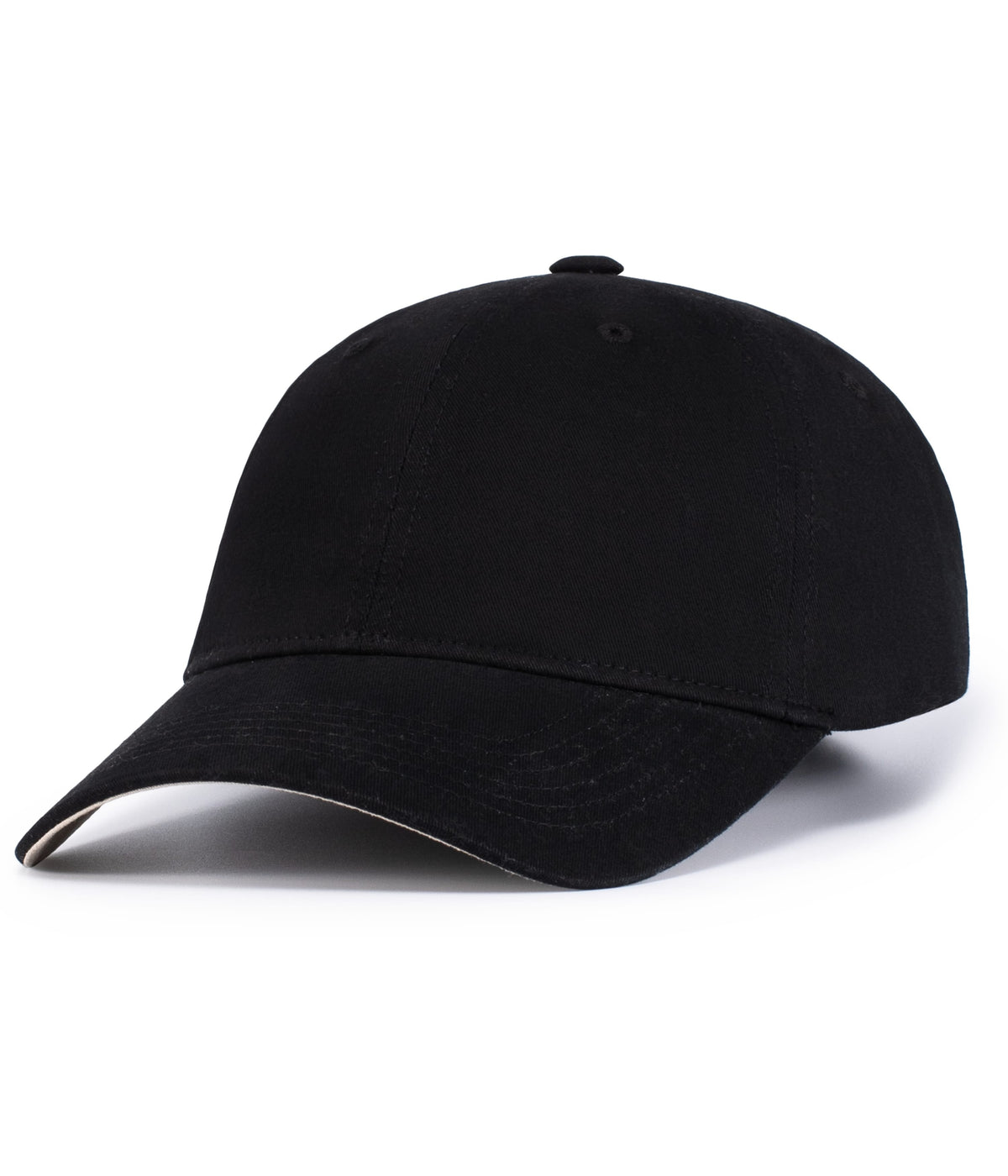 Brushed Cotton Twill Hook-And-Loop Adjustable Cap - Black
