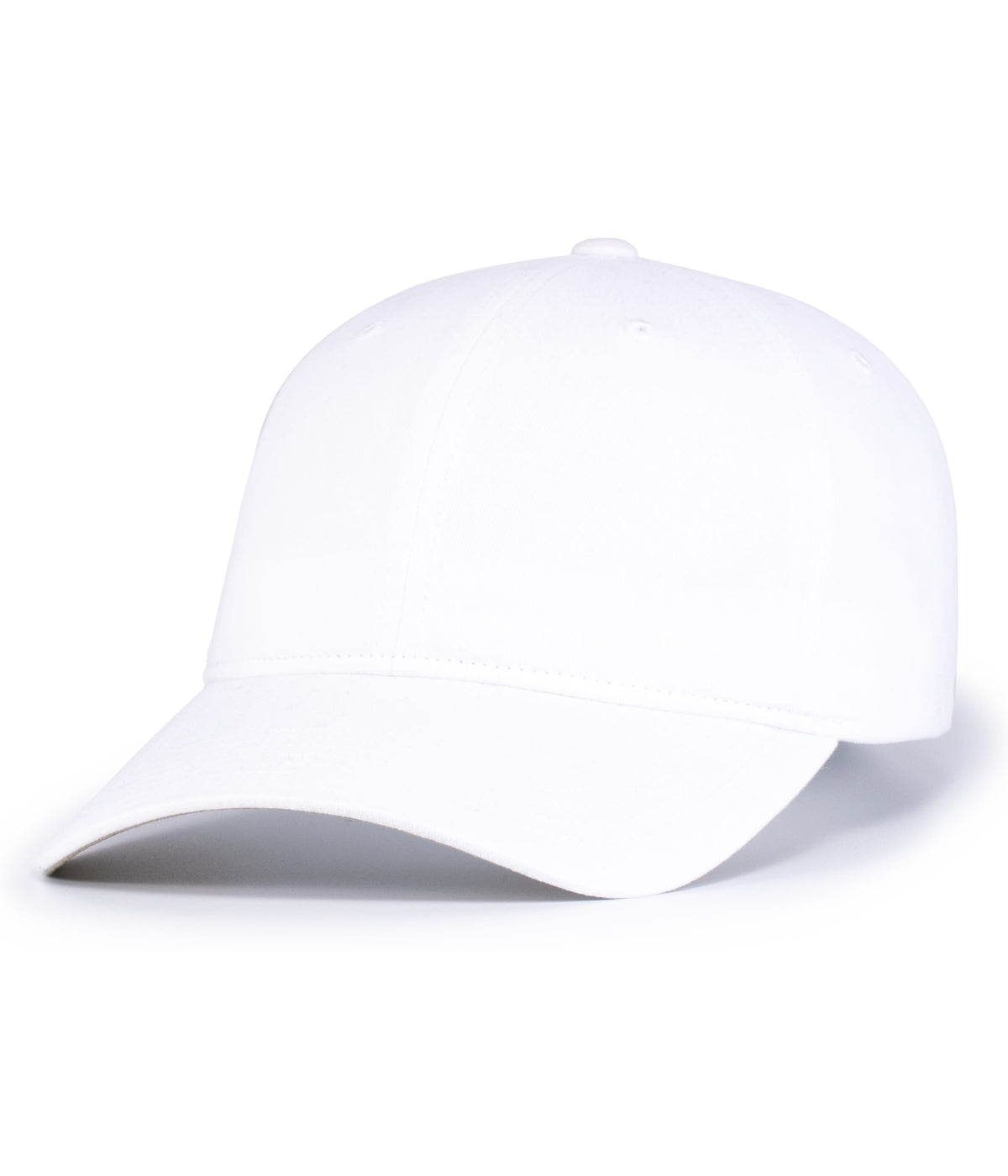 Brushed Cotton Twill Hook-And-Loop Adjustable Cap - White