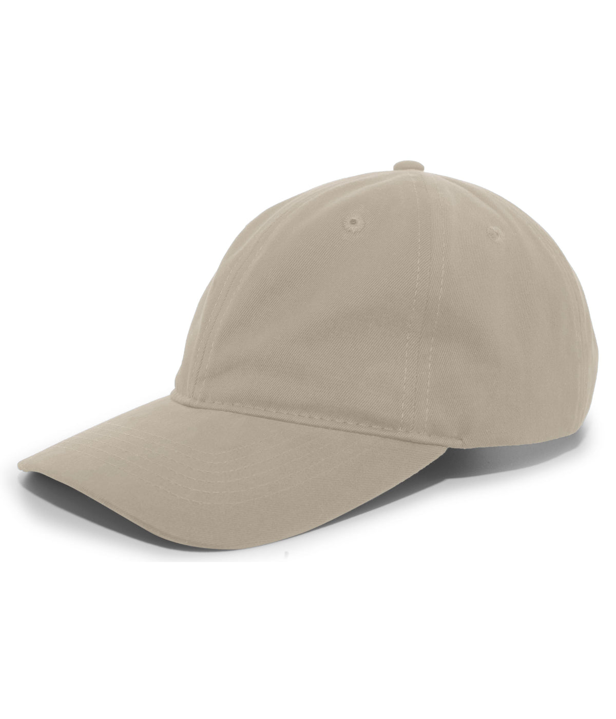 Brushed Cotton Twill Buckle Strap Adjustable Cap - Khaki