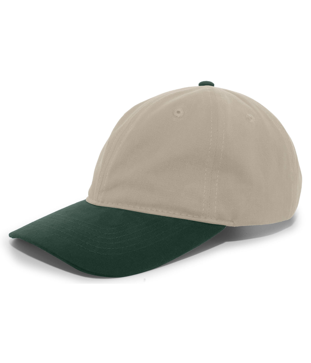 Brushed Cotton Twill Buckle Strap Adjustable Cap - Khaki/Hunter