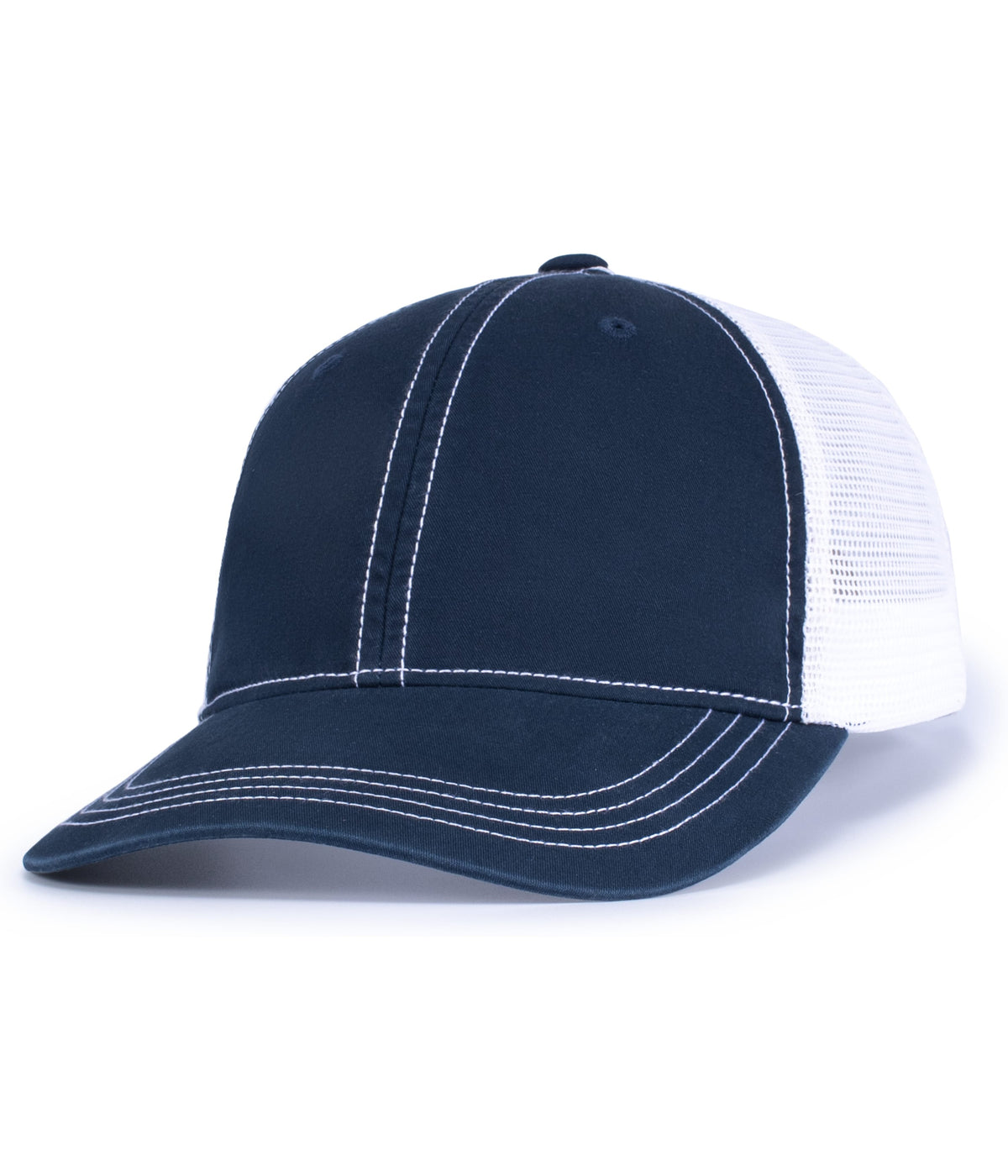 Vintage Trucker Snapback Cap - Navy/White/Navy