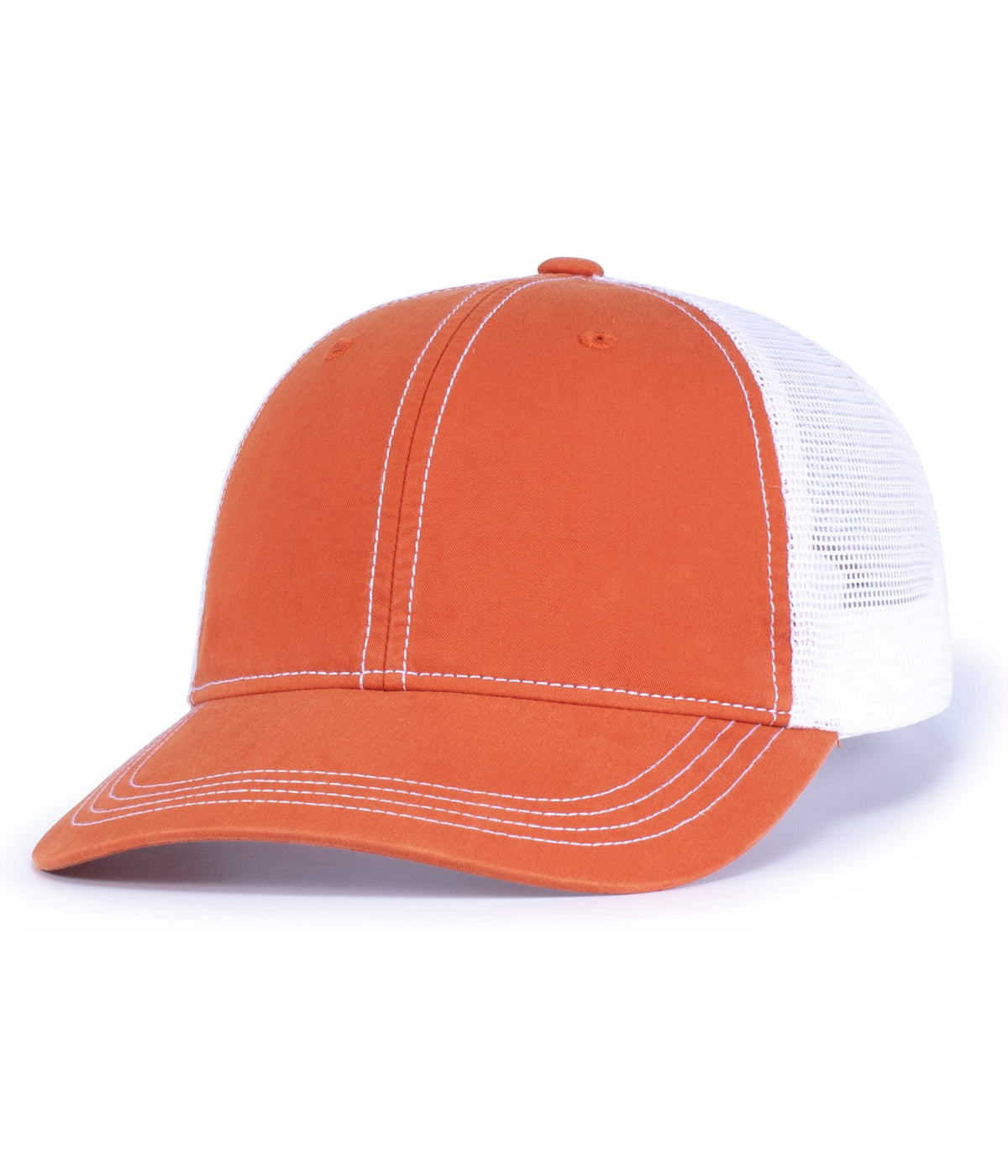 Vintage Trucker Snapback Cap - Orange/White/Orange