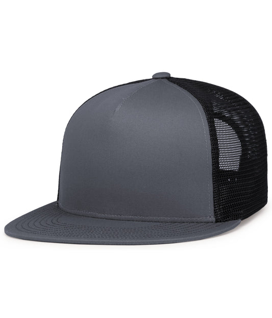 D-SERIES 5-PANEL TRUCKER SNAPBACK CAP - Graphite/Black/Graphite