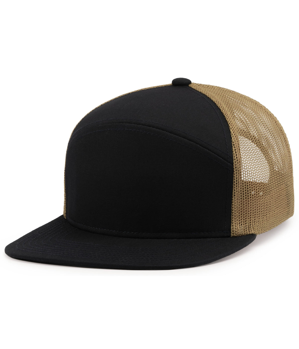 6-Panel Arch Trucker Snapback Cap - Navy/Buck/Navy