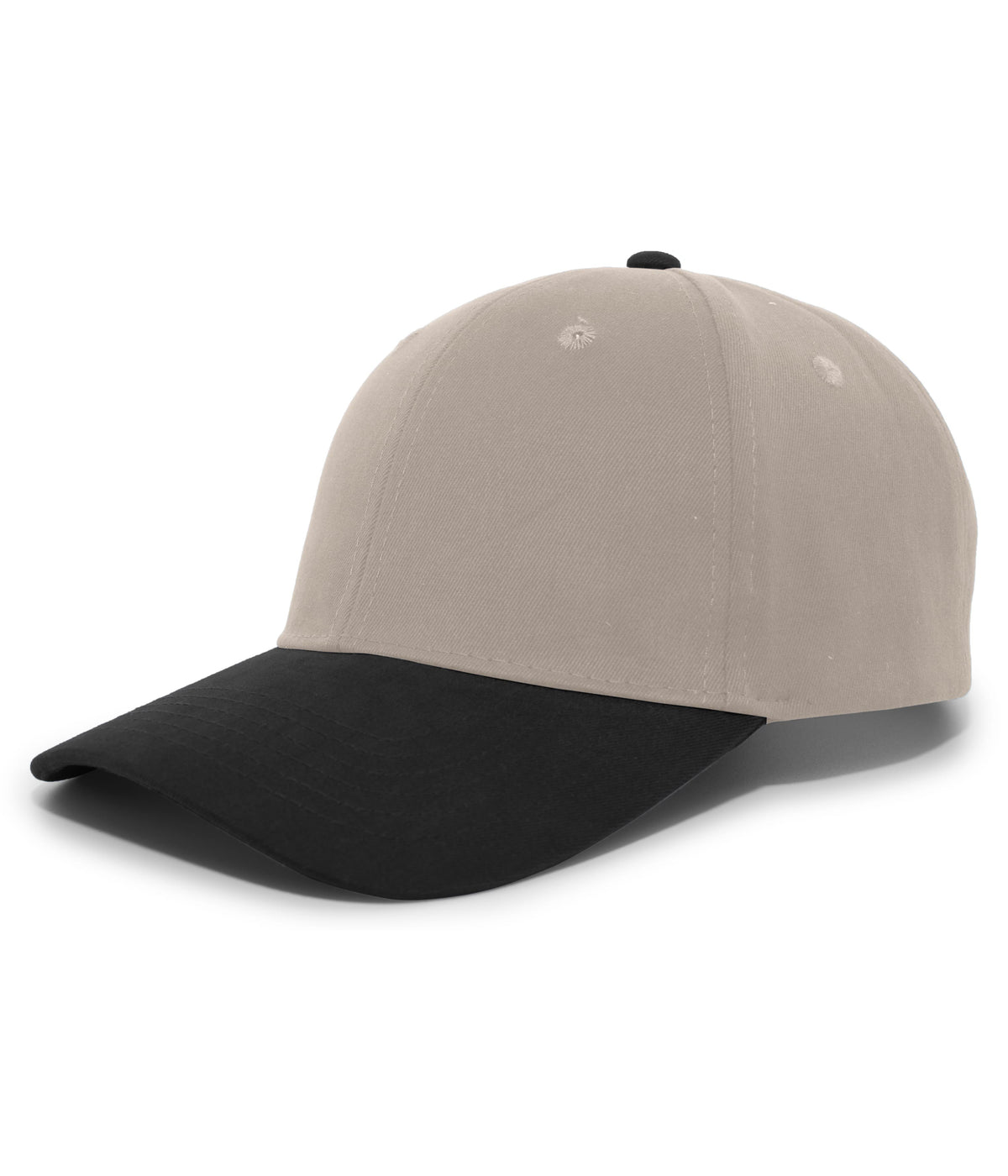 Brushed Cotton Twill Hook-And-Loop Adjustable Cap - Khaki/Black
