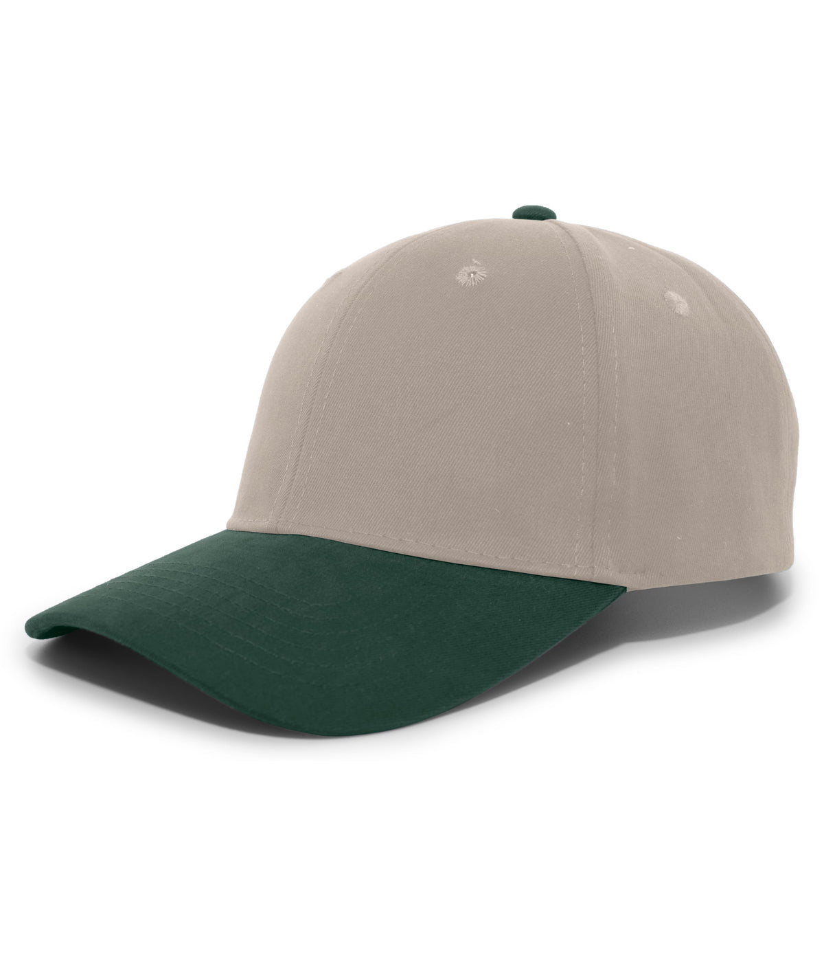 Brushed Cotton Twill Hook-And-Loop Adjustable Cap - Khaki/Hunter