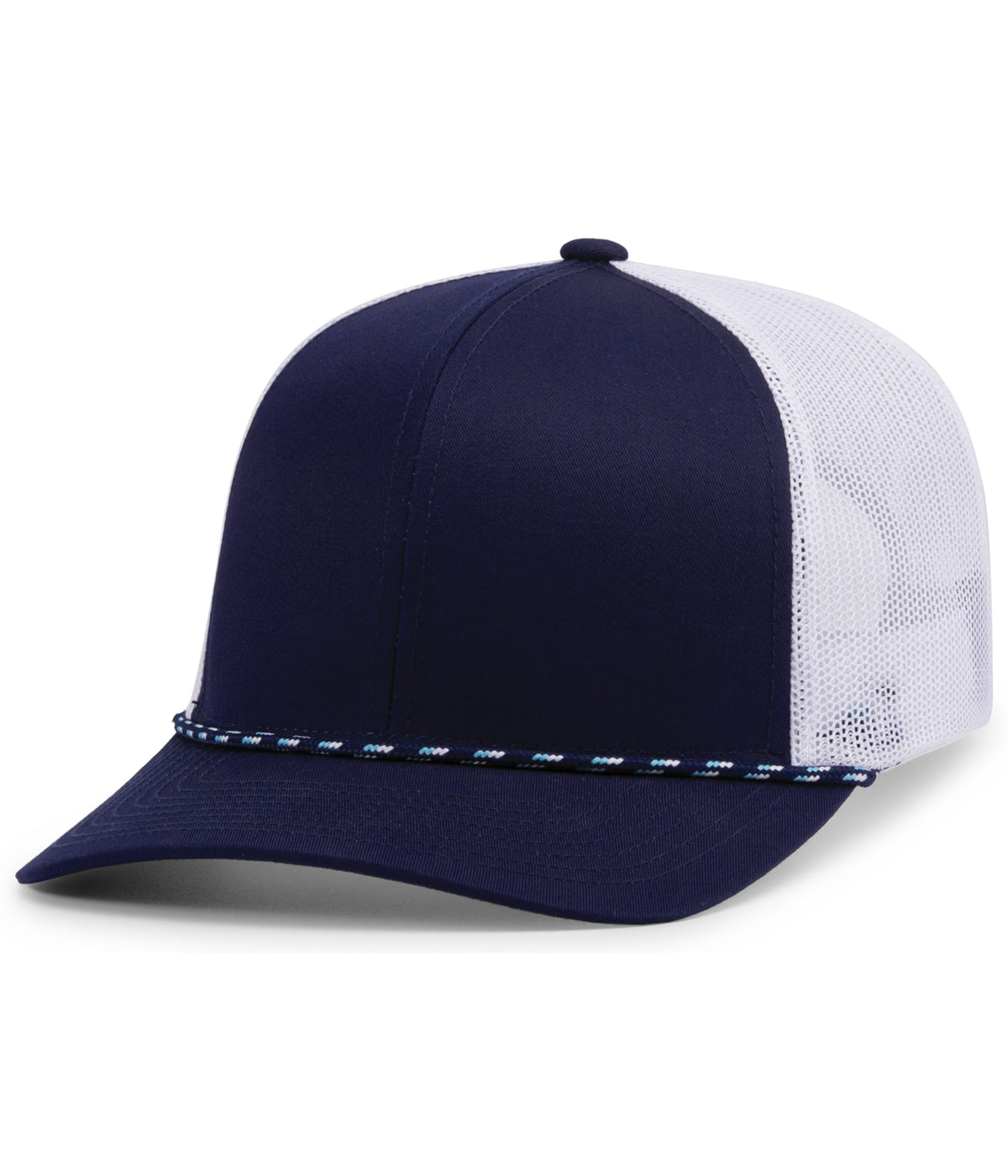 Trucker Snapback Braid Cap - True Navy/White/True Navy