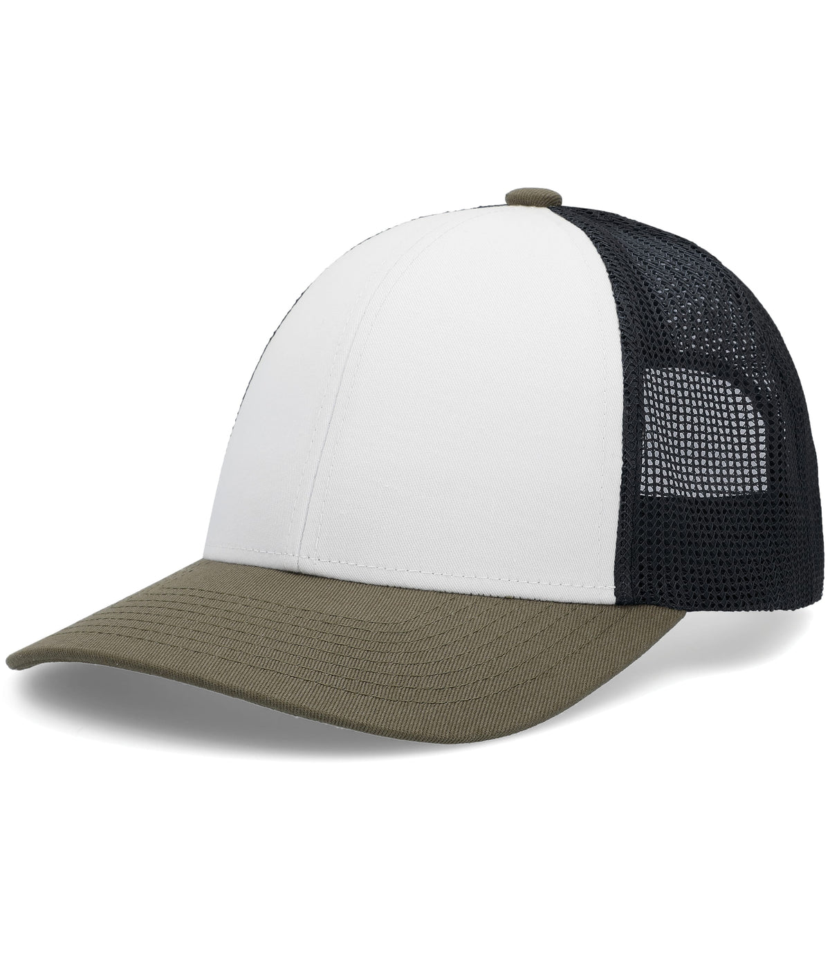 Low-Pro Trucker Cap - White/Light Charcoal/Moss