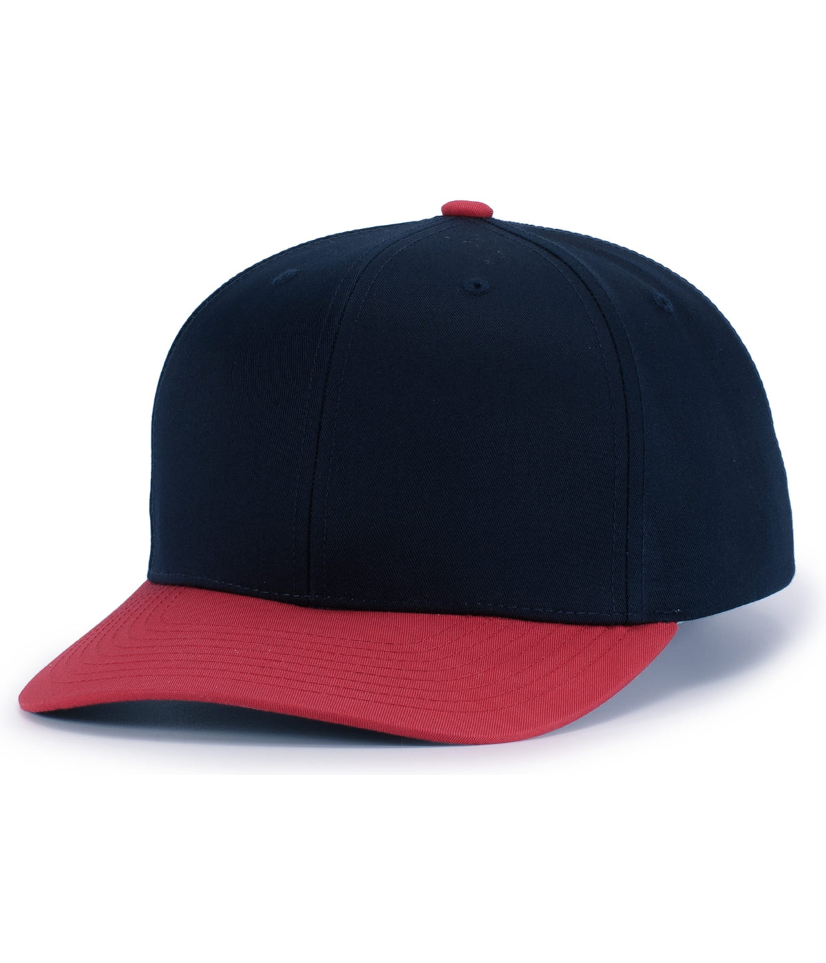 POLY/COTTON SNAPBACK CAP - Navy/Red