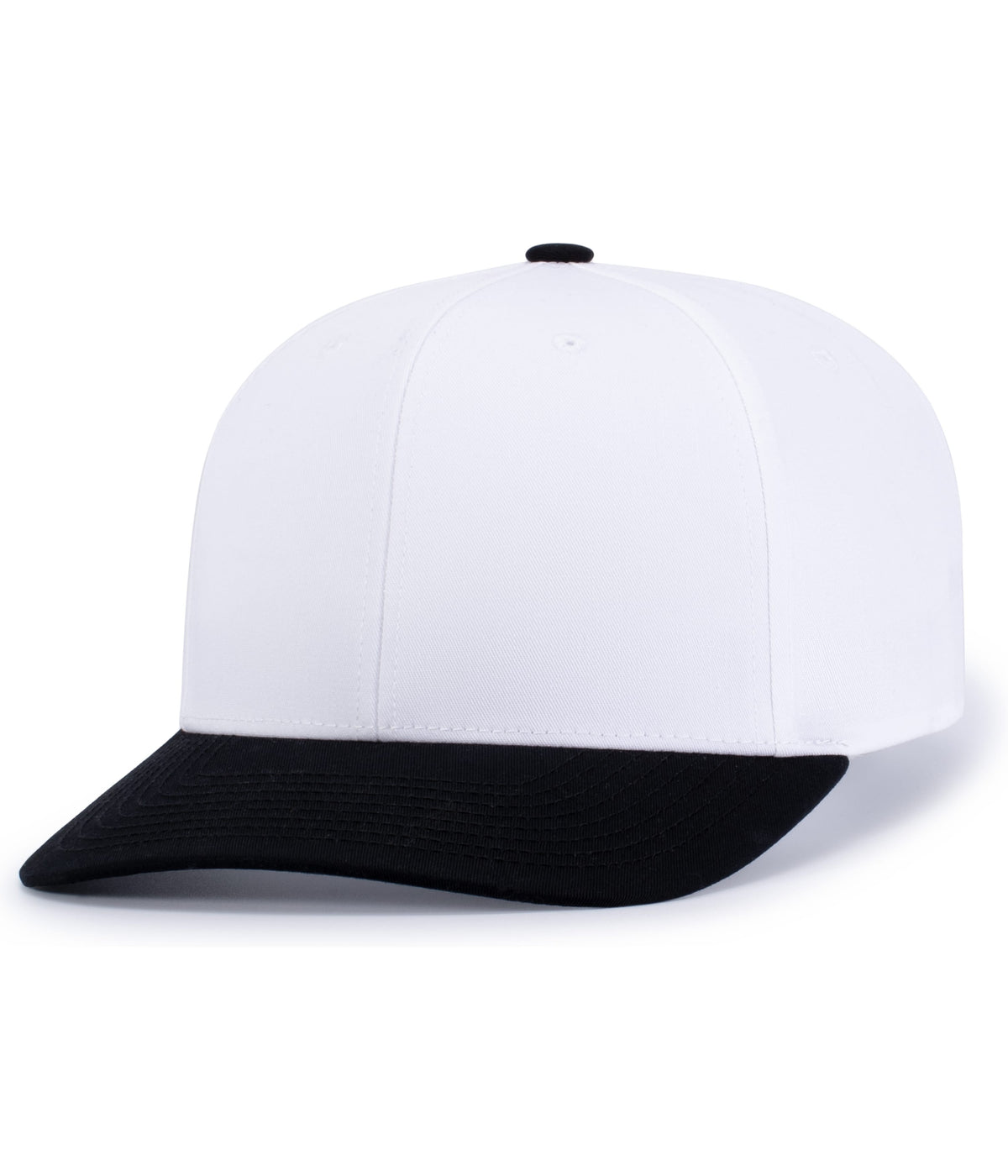 POLY/COTTON SNAPBACK CAP - White/Black