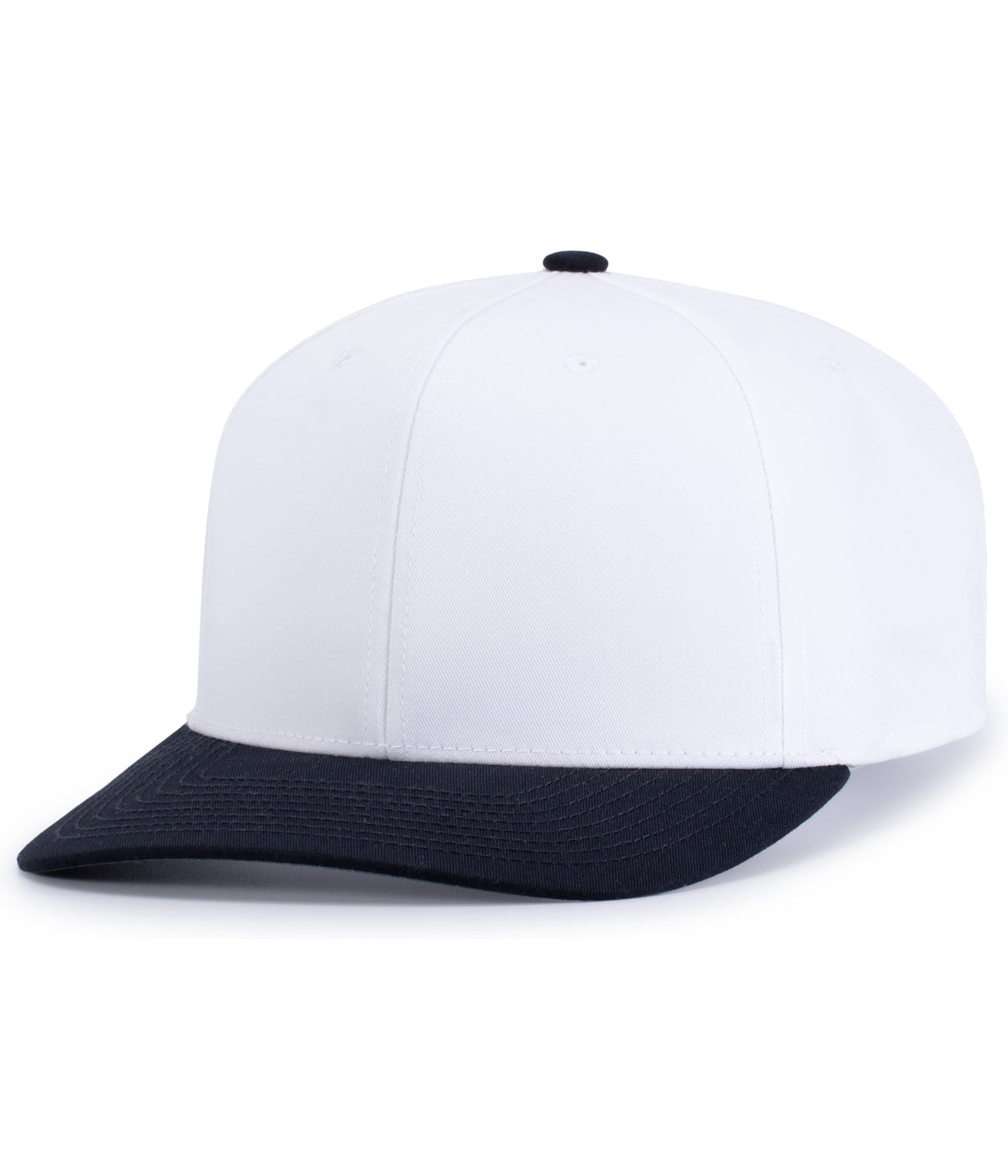 POLY/COTTON SNAPBACK CAP - White/Navy