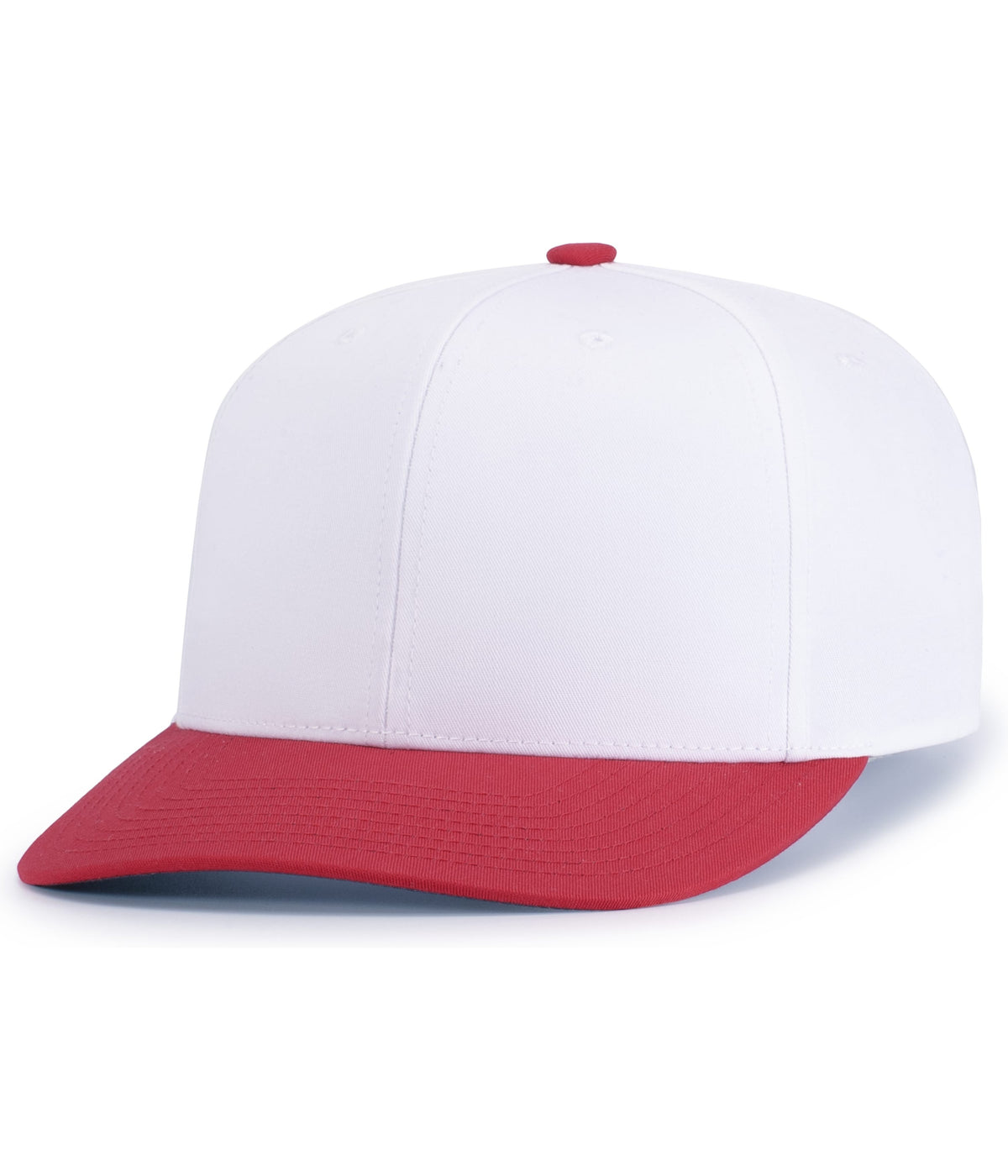 POLY/COTTON SNAPBACK CAP - White/Red