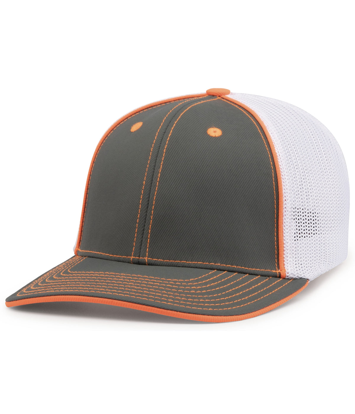 Trucker PacFlex Cap - Graphite/White/Neon Orange