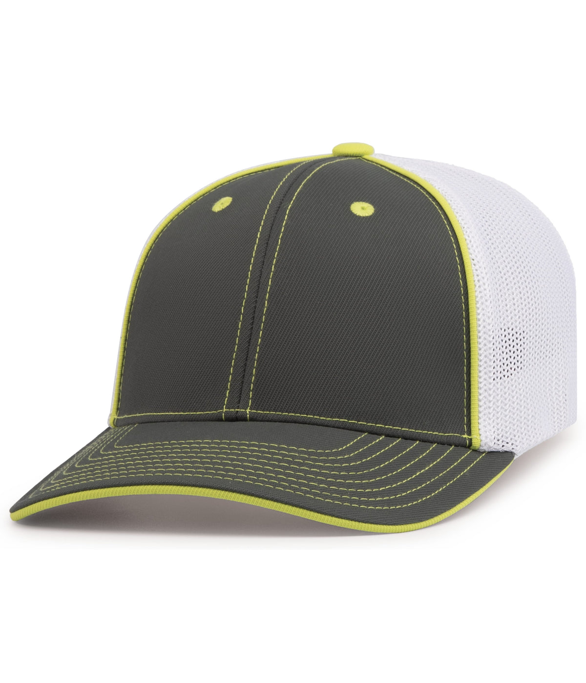 Trucker PacFlex Cap - Graphite/White/Neon Yellow
