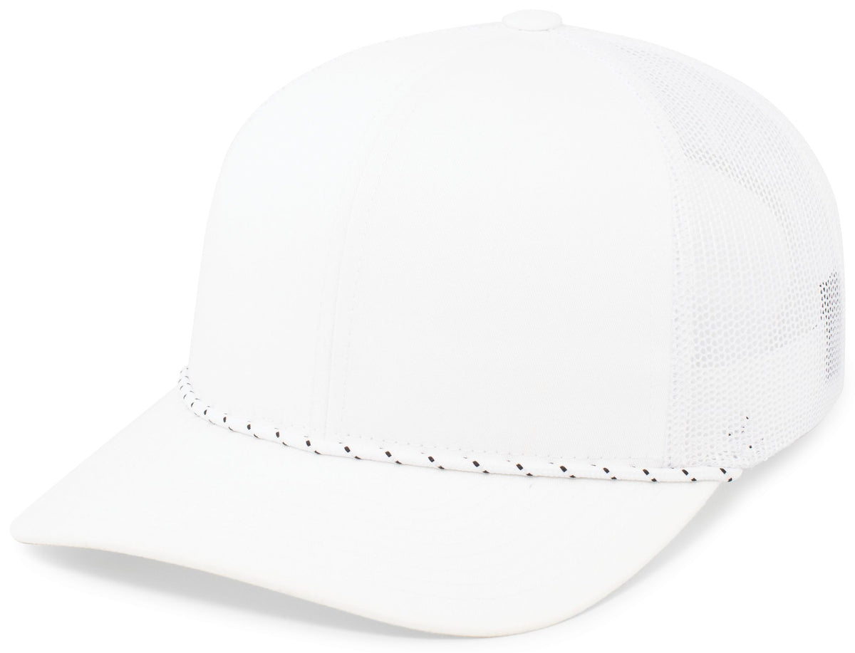 Trucker Snapback Braid Cap - White