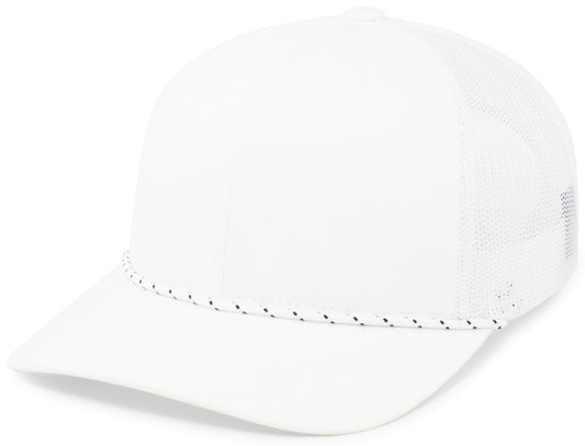Trucker Snapback Braid Cap - White