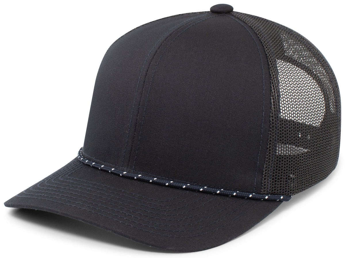 Trucker Snapback Braid Cap - Navy