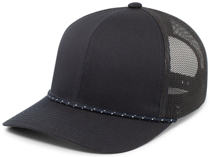 Trucker Snapback Braid Cap - Navy