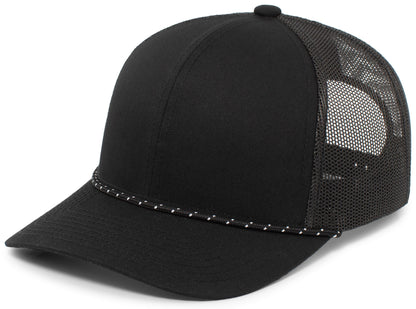 Trucker Snapback Braid Cap - Black