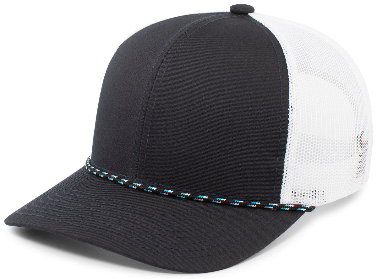 Trucker Snapback Braid Cap - Navy/White/Navy