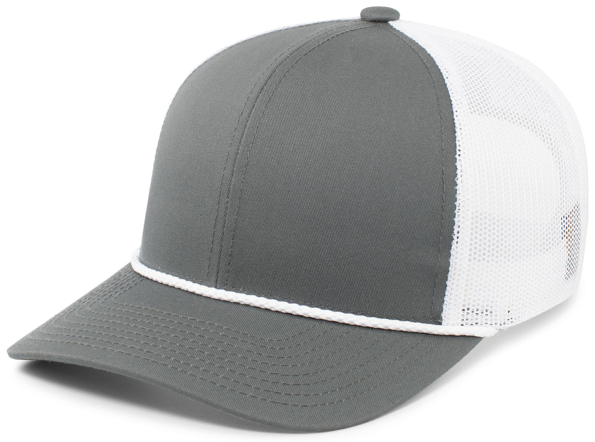 Trucker Snapback Braid Cap - Graphite/White/Graphite