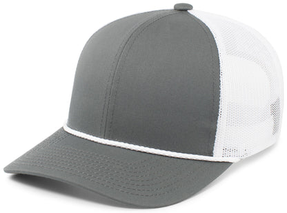 Trucker Snapback Braid Cap - Graphite/White/Graphite