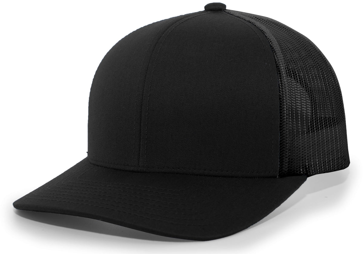 Trucker Snapback Cap - Black