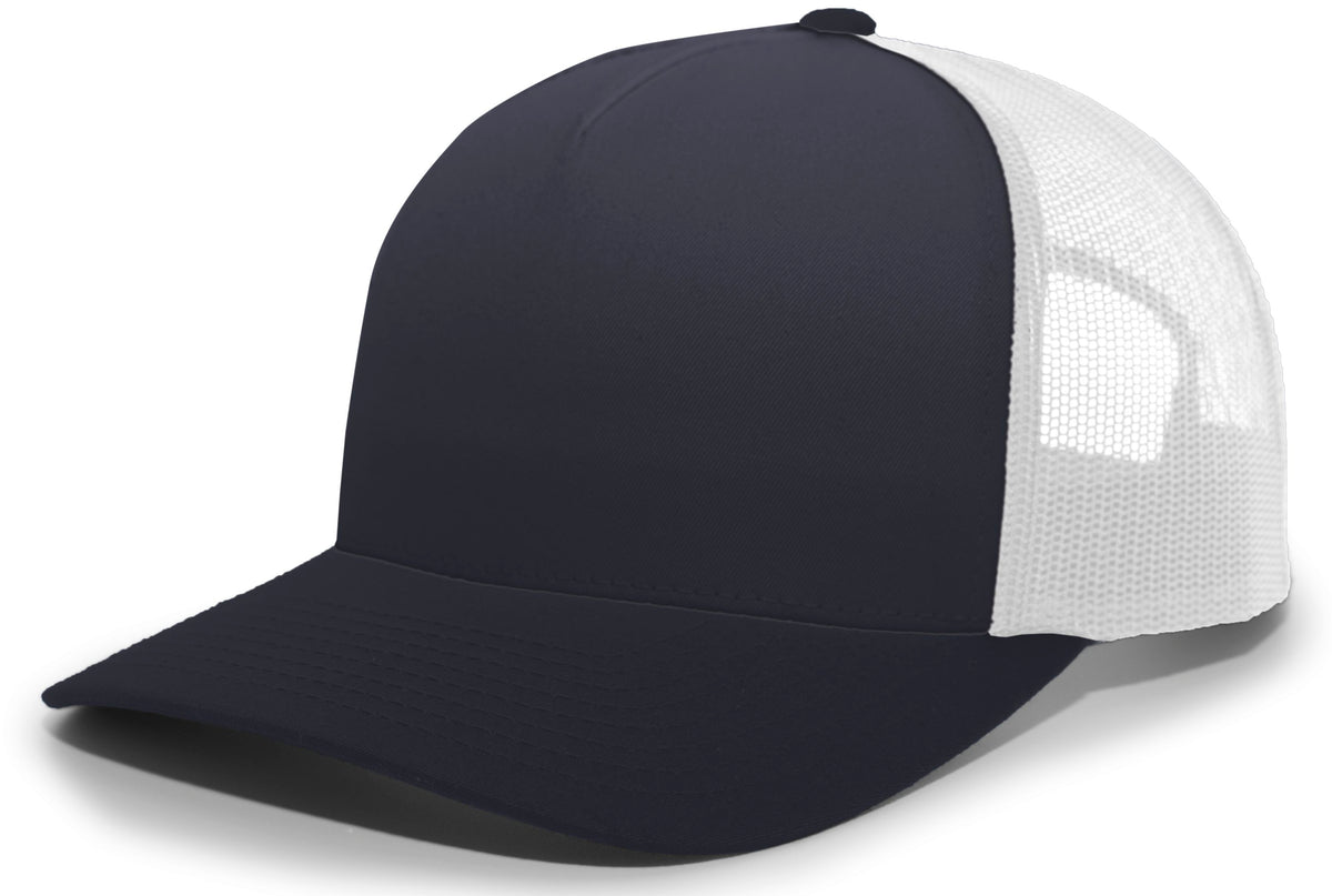 5-Panel Trucker Snapback Cap - Navy/White
