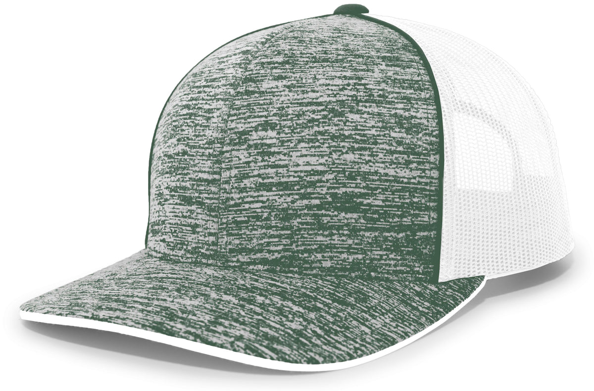 Aggressive Heather Trucker Snapback Cap - Dgh/W/Dh