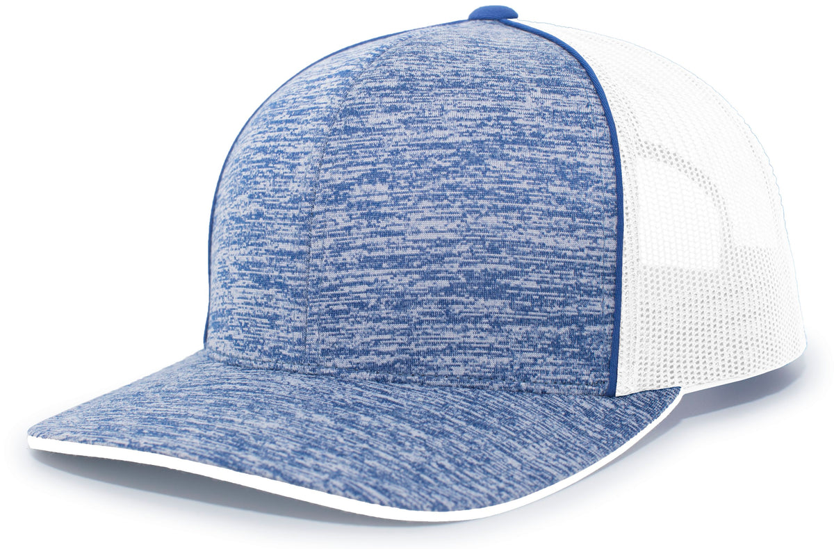 Aggressive Heather Trucker Snapback Cap - Rh/Wh/Rh