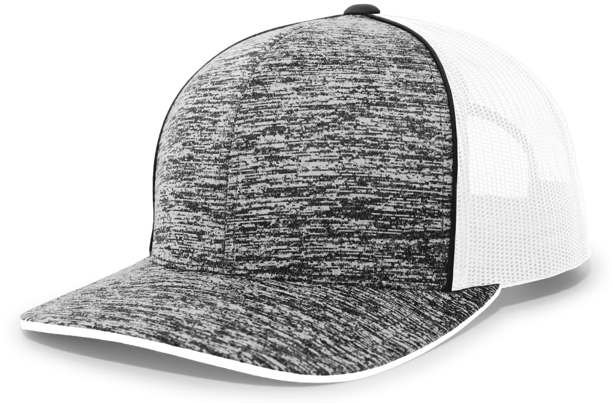 Aggressive Heather Trucker Snapback Cap - Bh/Wh/Bh