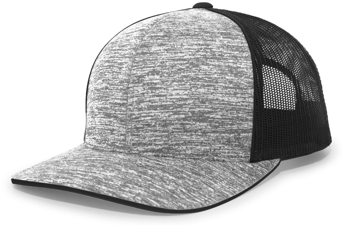 Aggressive Heather Trucker Snapback Cap - Graphite/Light Charcoal