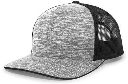 Aggressive Heather Trucker Snapback Cap - Graphite/Light Charcoal