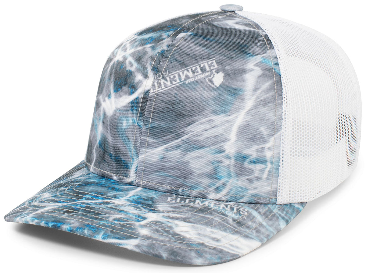 Mossy Oak® Trucker Snapback - Elements Agua Steelhead/White