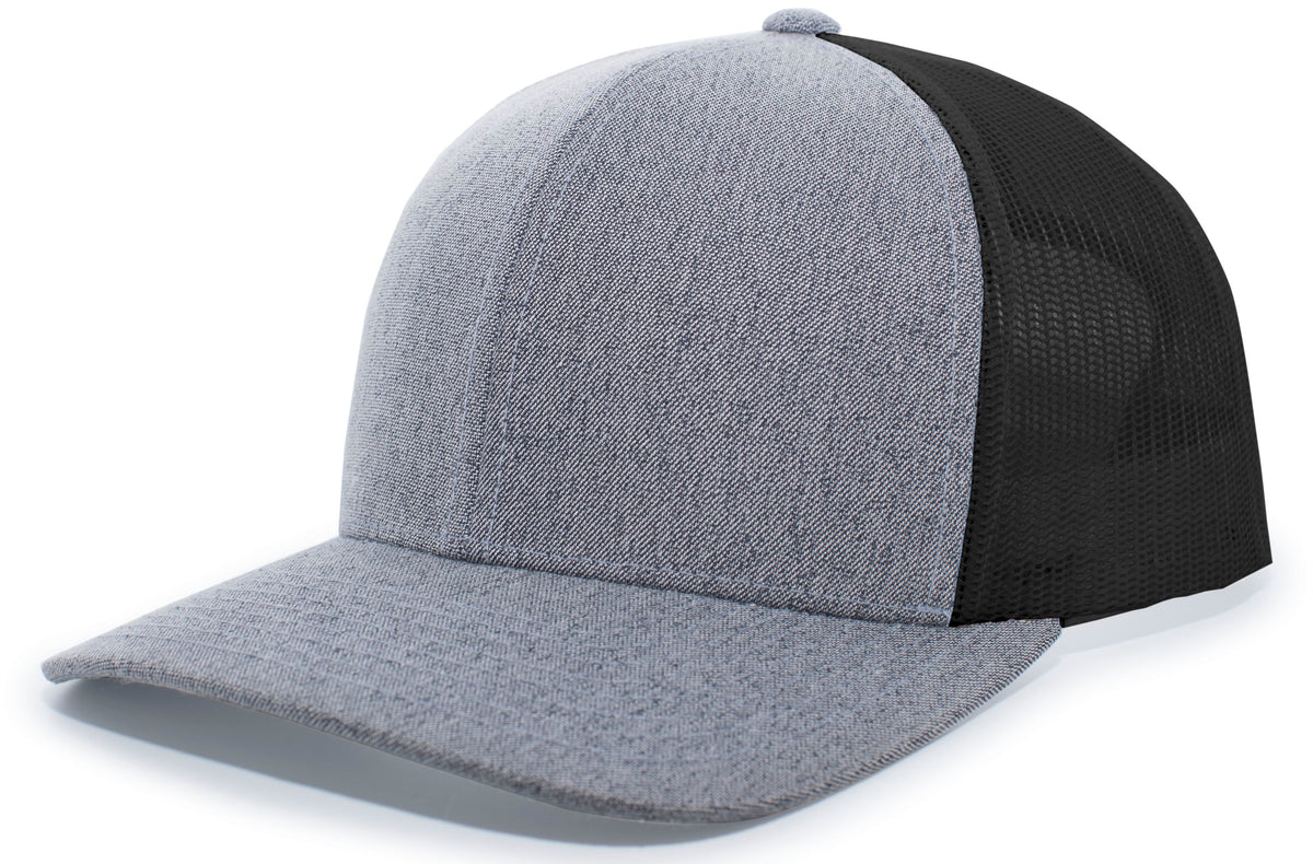 Heather Trucker Snapback Cap - Gh/Bk/Gh