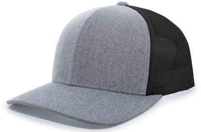 Heather Trucker Snapback Cap - Gh/Bk/Gh